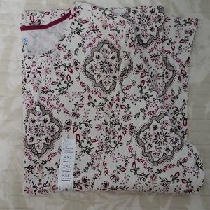 Kohl's Classic Tee with Pink and Green Floral Design